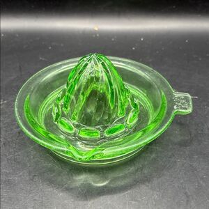 Vintage Uranium Green Glass Citrus Juicer